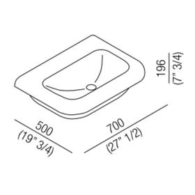 Раковина Agape Ottocento на стальной структуре 70x50x19.6 см напольная цвет: белый/темно-серый ФОТО