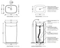 Напольная раковина Flaminia Monoflag Freestanding Basin 54х38 схема 3