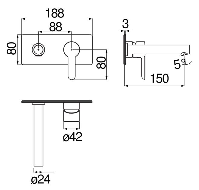 Смеситель для раковины Nobili ABC AB87198 схема 2