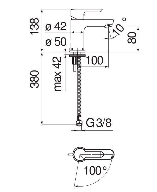 Смеситель для раковины Nobili ABC ABH87118 схема 4