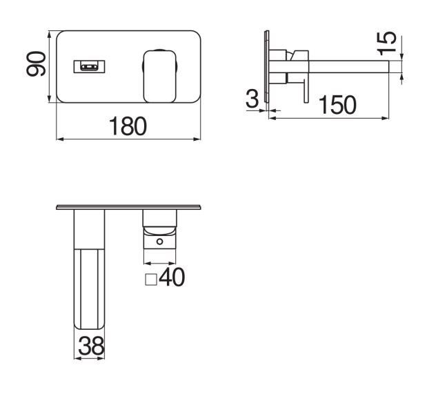 Смеситель для раковины Nobili Loop LPC90198 схема 2