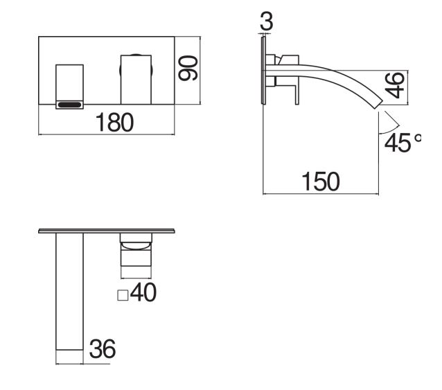 Смеситель для раковины Nobili Ray RY00198 схема 2