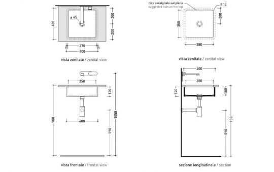 Раковина Flaminia Miniwash 40 Under-Counter Basin 35х35 ФОТО