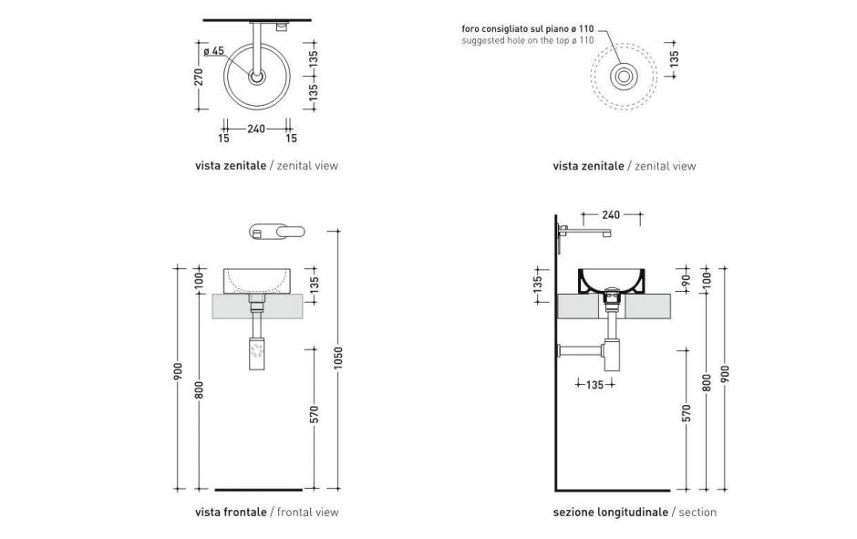 Накладная раковина Flaminia Mini Twin Countertop Basin 27х27 ФОТО