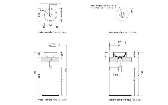 Раковина Flaminia Mini Twin Countertop Basin 27х27 ФОТО