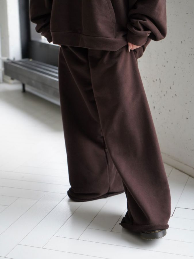 Брюки оверсайз шоколад из 3х нитки