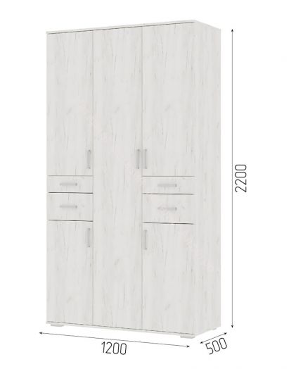 Шкаф распашной "Нельсон" ШК-02 Дуб крафт белый