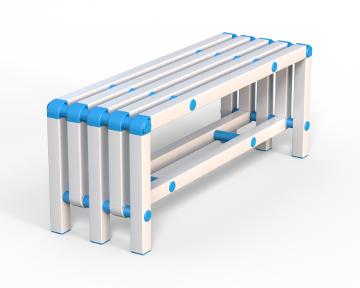 Скамья  пластиковая для бассейна усиленная 1000х376х450 мм