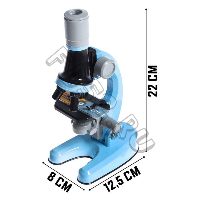 Микроскоп детский «Юный ботаник», кратность х100, х400, х1200, подсветка