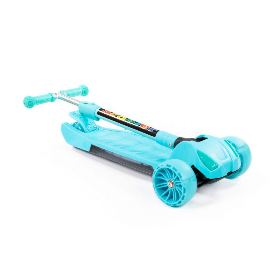 TJ-705L Детский самокат (со складной ручкой) (бирюзовый) (в коробке)