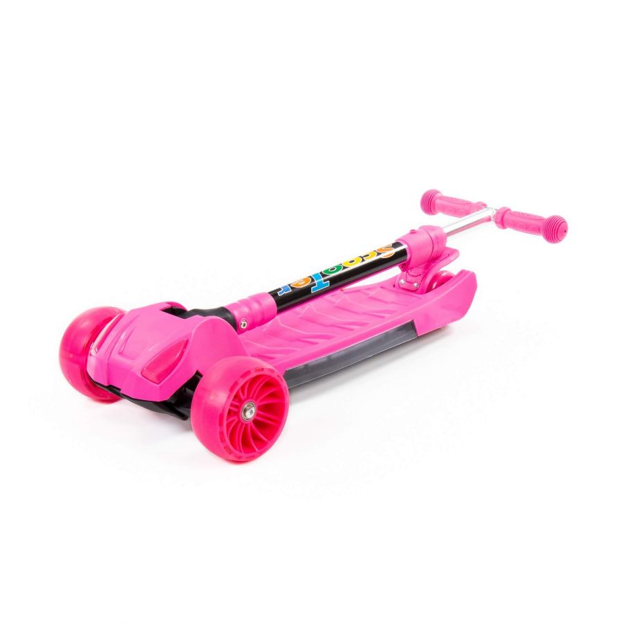 TJ-705L Детский самокат (со складной ручкой) (малиновый) (в коробке)