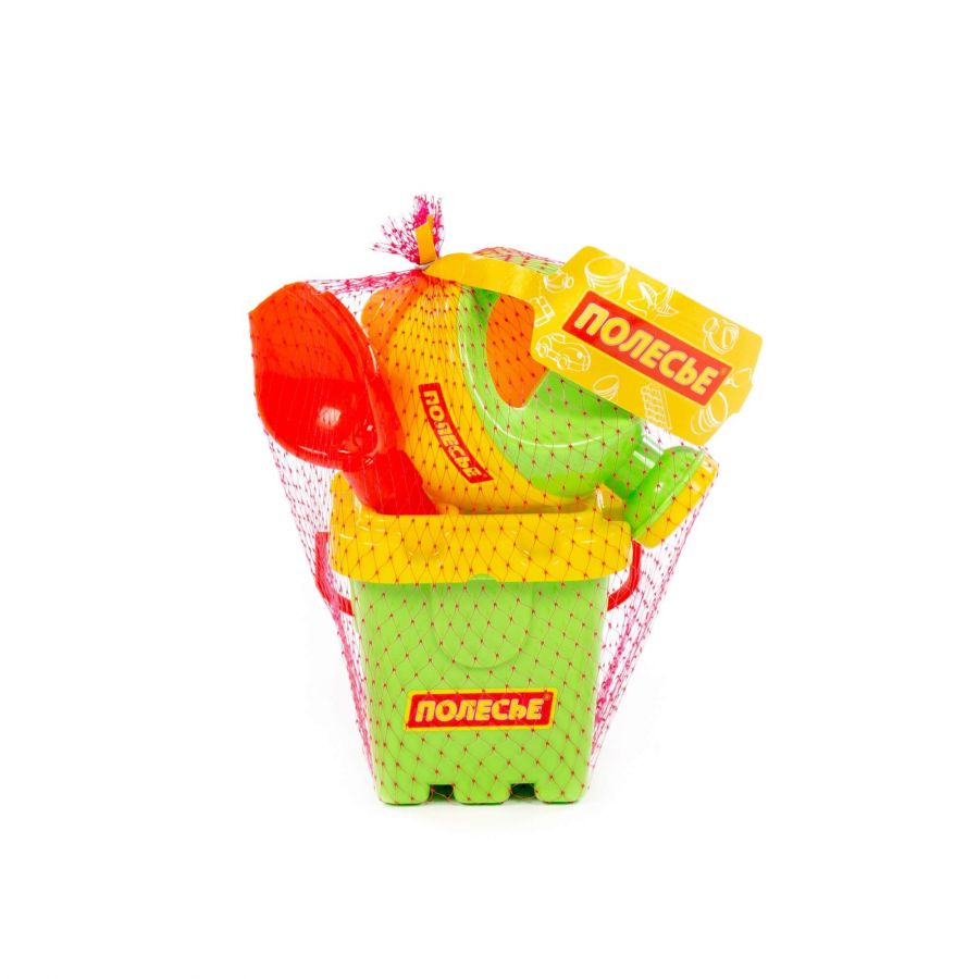 Набор №169: ведро-крепость малое, ситечко-крепость, совок №2, грабельки №2, 1 формочка, лейка малая №3