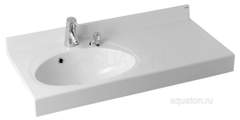 Раковина AQUATON Отель 3/100 левая белая с навесами 1A70073NOT01L