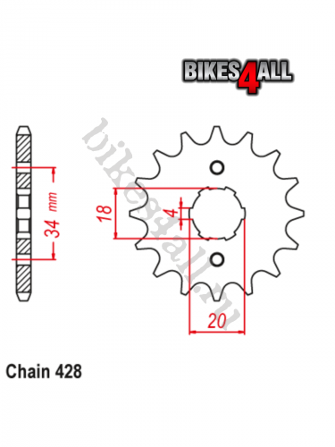 Звезда ведущая 15T Flame 200 / TTR250R / Intruder