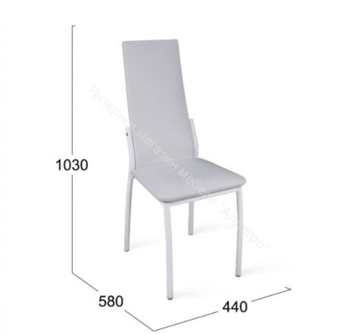 Стул "Кредо" Белый муар/Кожзам Белый