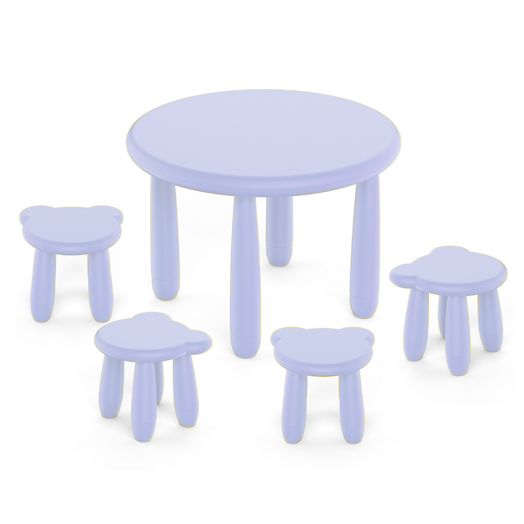 Комплект детский, пластиковый со столом TINI и табуретами TEDDY  (голубой)