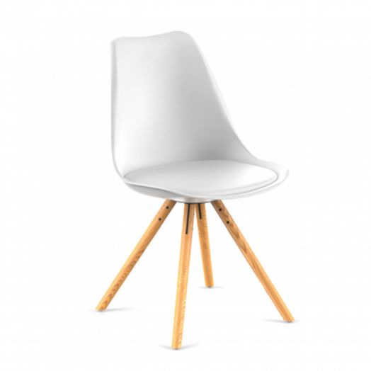 Стул пластиковый KOLLI (Обивка сидения эко кожа / букле белая)