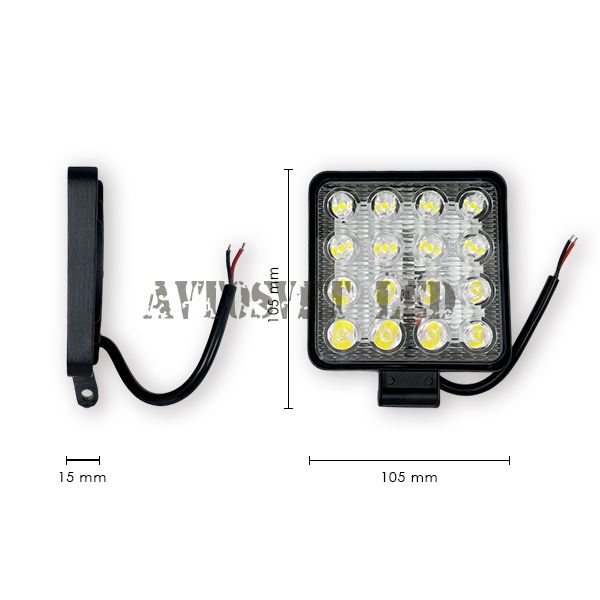 Фара 48 Ватт AS16A-48W SLIM Рабочий свет