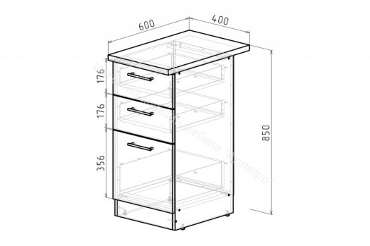 Кухонный гарнитур Равенна мега прайм 1500х2700 мм