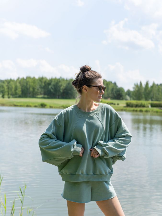 Свитшот геометричный полынь