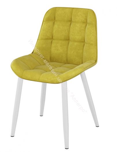 Стул Бостон М велюр горчичный/ноги белые