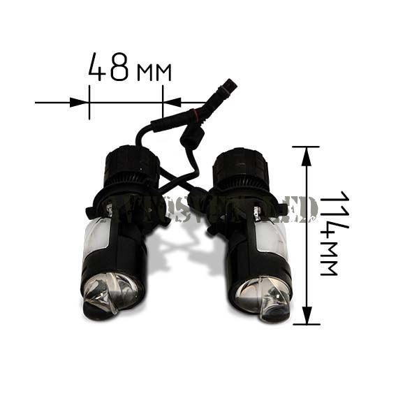 Автомобильные лампы светодиодные A82-H4-12-24V RUZOOM линза с границей света