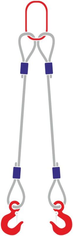 Строп канатный с 2 крюками 1,25Тх3М