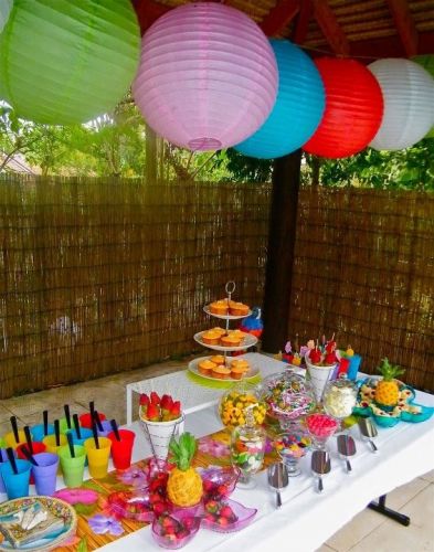 Набор подвесных фонариков, шелк, 7 шт