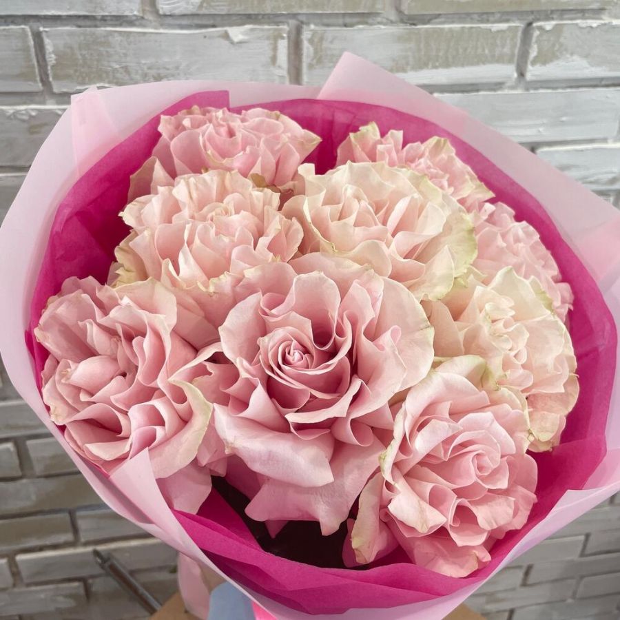 Французские розы Пинк Мондиаль 9шт