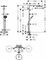 Душевая система Hansgrohe Raindance Select S 27633140 Бронза матовая схема 8