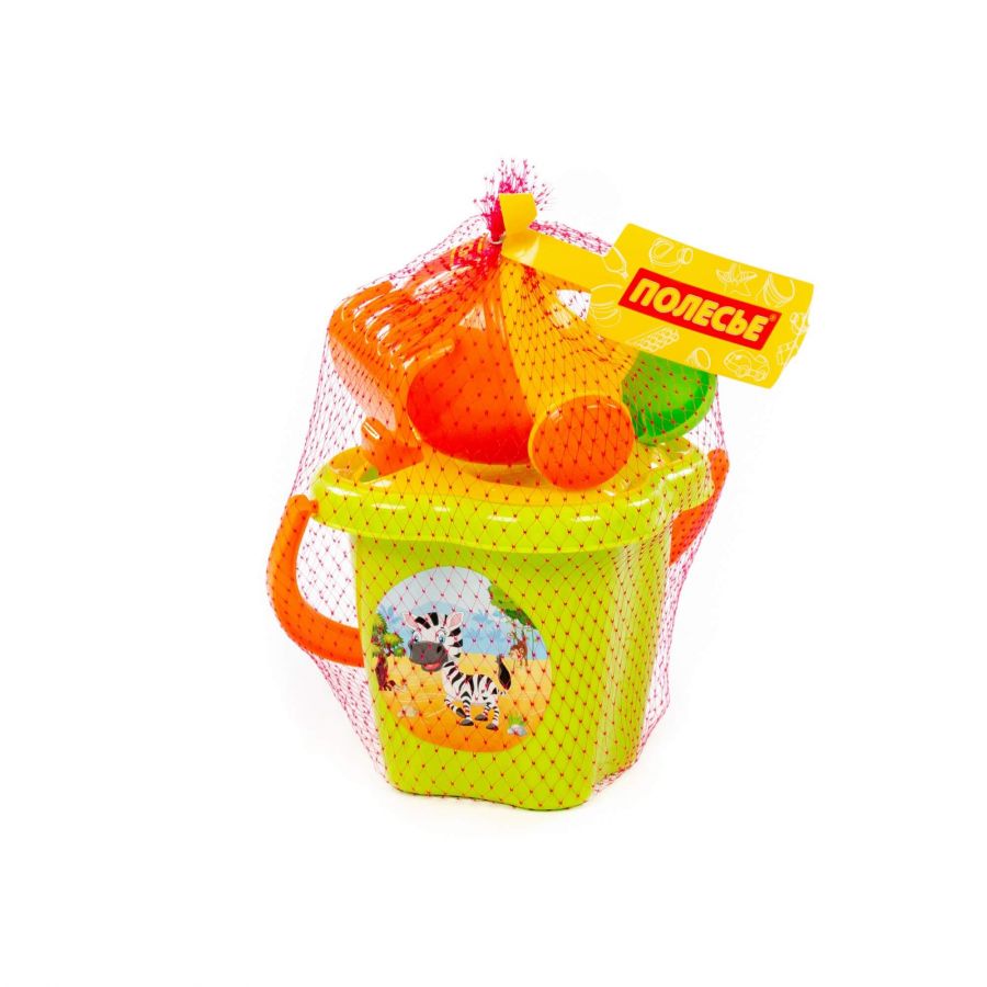 Набор №237: ведро-цветок среднее, ситечко-цветок, совок №2, грабельки №2, лейка малая №3