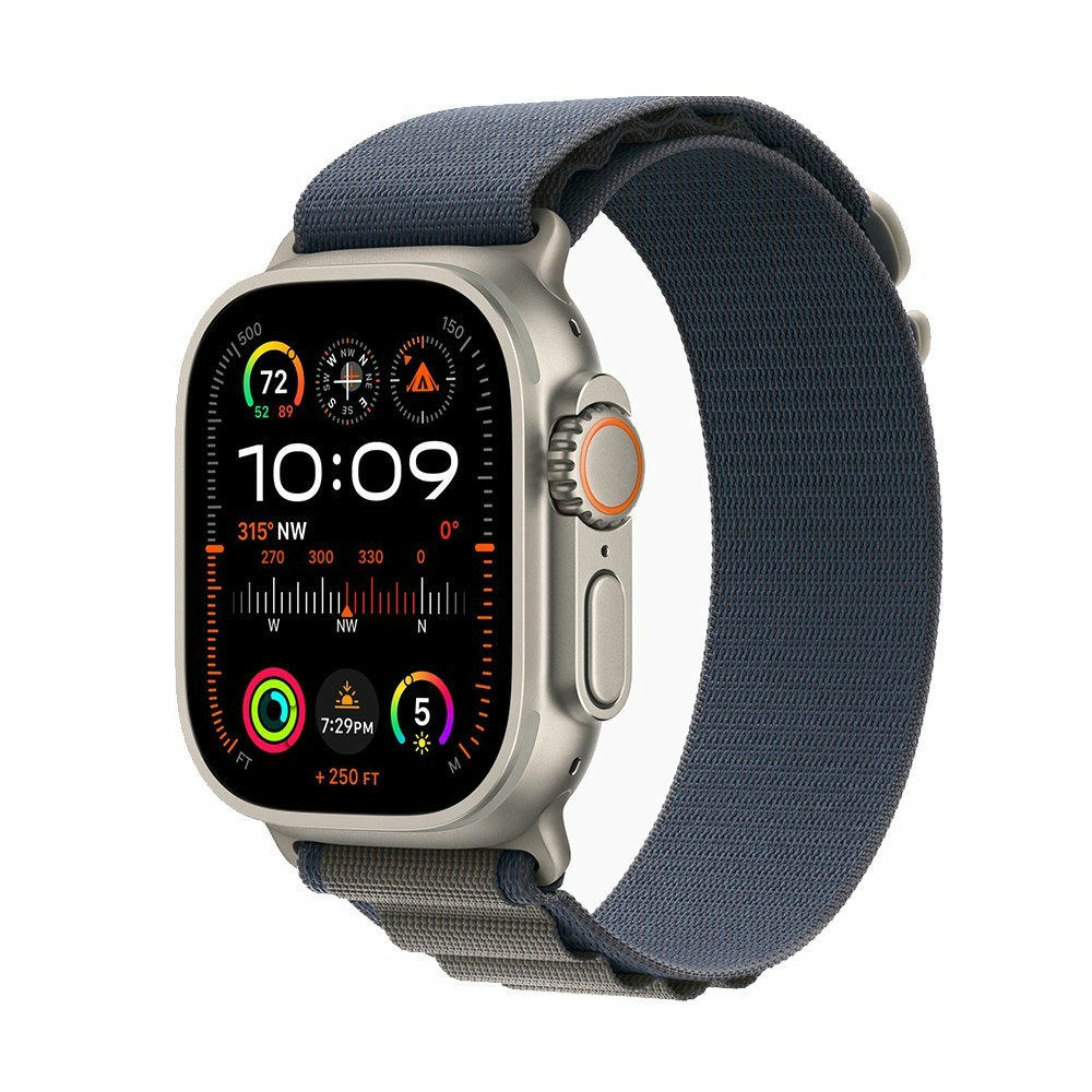 Apple Watch Ultra 2 49 mm (GPS+Cellular) Titanium Case Blue/Alpine Loop (S) (MREK3)