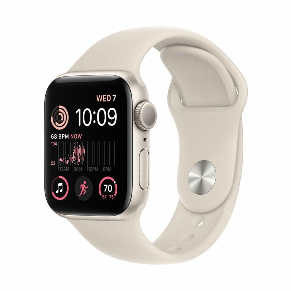 Apple Watch SE Gen 2 44mm (GPS) Starlight Aluminum Case with Starlight Sport Band (M/L) (MNTE3/MRE53)