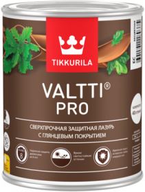 Лазурь Сверхпрочная Tikkurila Valtti Pro 9л Орех, с Глянцевым Покрытием для Древесины / Тиккурила Валтти Про.