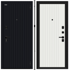 Входная Дверь Bravo Граффити-32/32 Total Black/Super White 960x2050мм Левое Открывание / Браво.