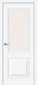 Межкомнатная Дверь ПЭТ Bravo Классик-13 White Silk / White Сrystal 800x2000мм (Полотно 1шт) / Браво.