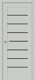 Межкомнатная Дверь ПЭТ Bravo Браво-22 Black Shine Grey Silk 600x2000мм (Полотно+Коробка+5 Наличников) / Браво.