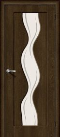Межкомнатная Дверь Винил Bravo Вираж-2 Dark Barnwood / Art Glass 800x2000мм (Полотно+Коробка+5 Наличников) / Браво.