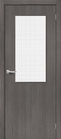 Межкомнатная Дверь с Экошпоном Bravo Браво-7 Grey Melinga / Wired Glass 12,5 700x2000мм (Полотно 1шт) / Браво.