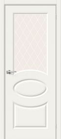 Межкомнатная Дверь Эмаль Bravo Скинни-21 Whitey / White Сrystal 600x2000мм (Полотно 1шт) / Браво.