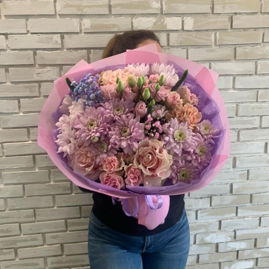 Букет фиолетово розовый