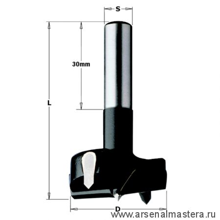 Сверло чашечное (фреза) HW 35xx60 Z=2+2 S=8 RH CMT 392.350.11