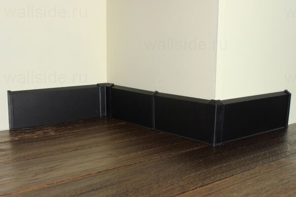 Плинтус Евротрим 2158 с кабель-каналом, 70 мм, серебро матовое