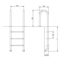 Лестница Hayward Mixta (3 ступени), для узкого борта