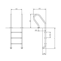 Лестница Hayward Mixta (4 ступени), для узкого борта