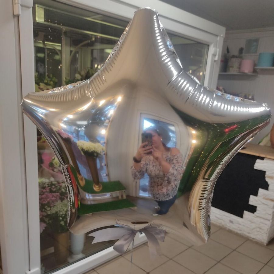 Шар звезда серебро