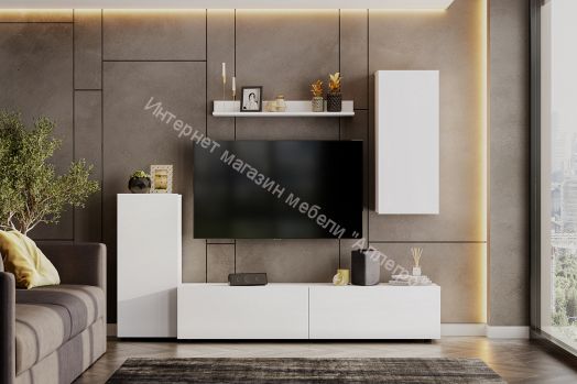 Гостиная МГС 10 Белый текстурный