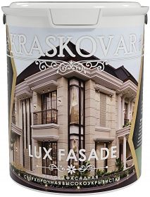Краска Фасадная Высокоукрывистая, Сверхпрочная Kraskovar LUX FASADE Белая 5л / Красковар