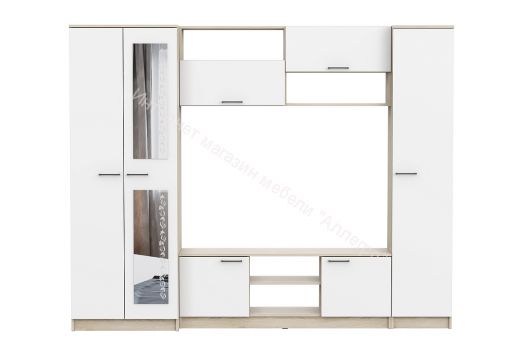 Гостиная МГС 3 исполнение 1 Дуб Сонома / Белый