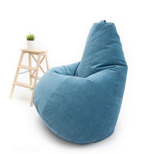 Кресло груша ВЕЛЬВЕТ ЛЮКС из премиум микровельвета (Лазурь)